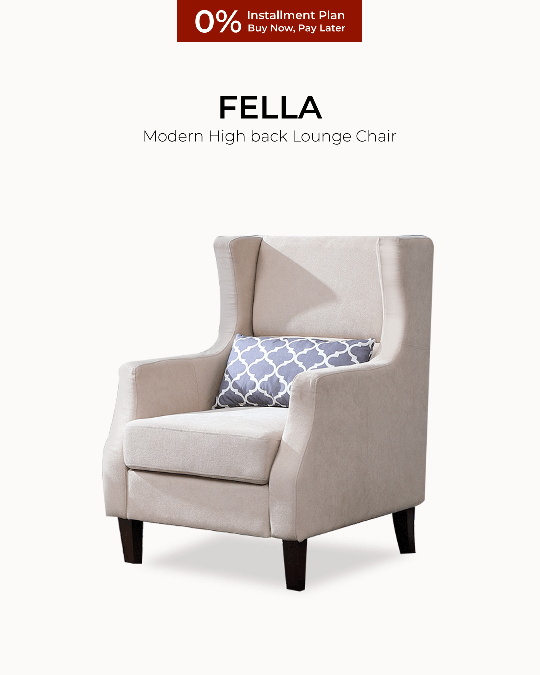 FELLA Modern High back Lounge Chair Wing Chair Klang Valley Only